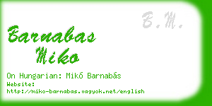 barnabas miko business card